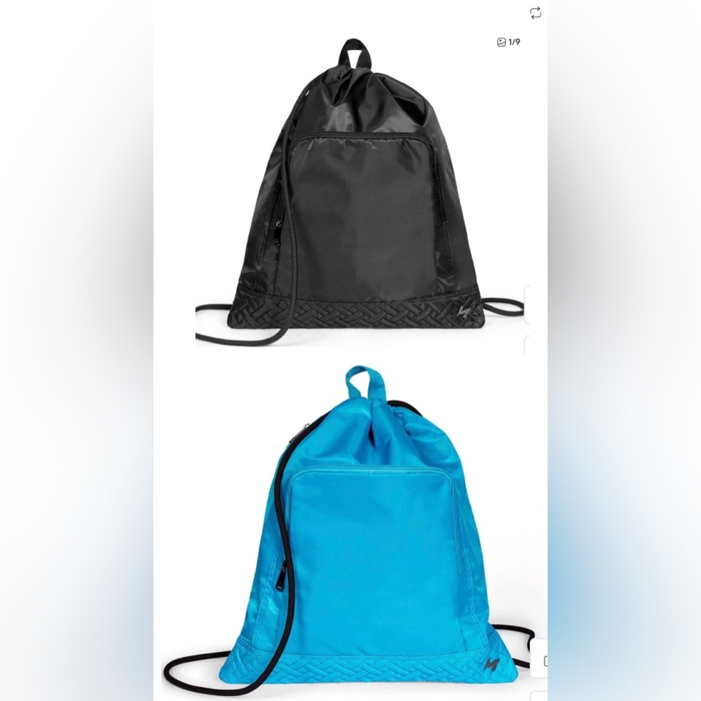 🎒 BUNDLE 🎒: 2 Lug Jumping Jack Drawstring Backpacks in Midnight Black & Sky